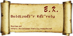 Boldizsár Károly névjegykártya